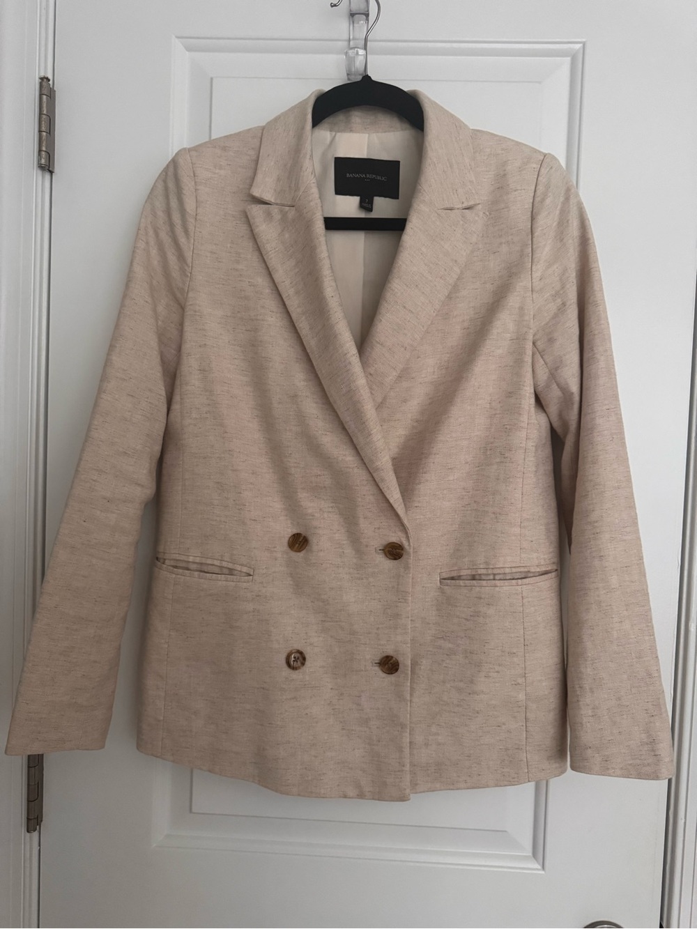 Banana Republic Light Beige Double-Breasted Blazer